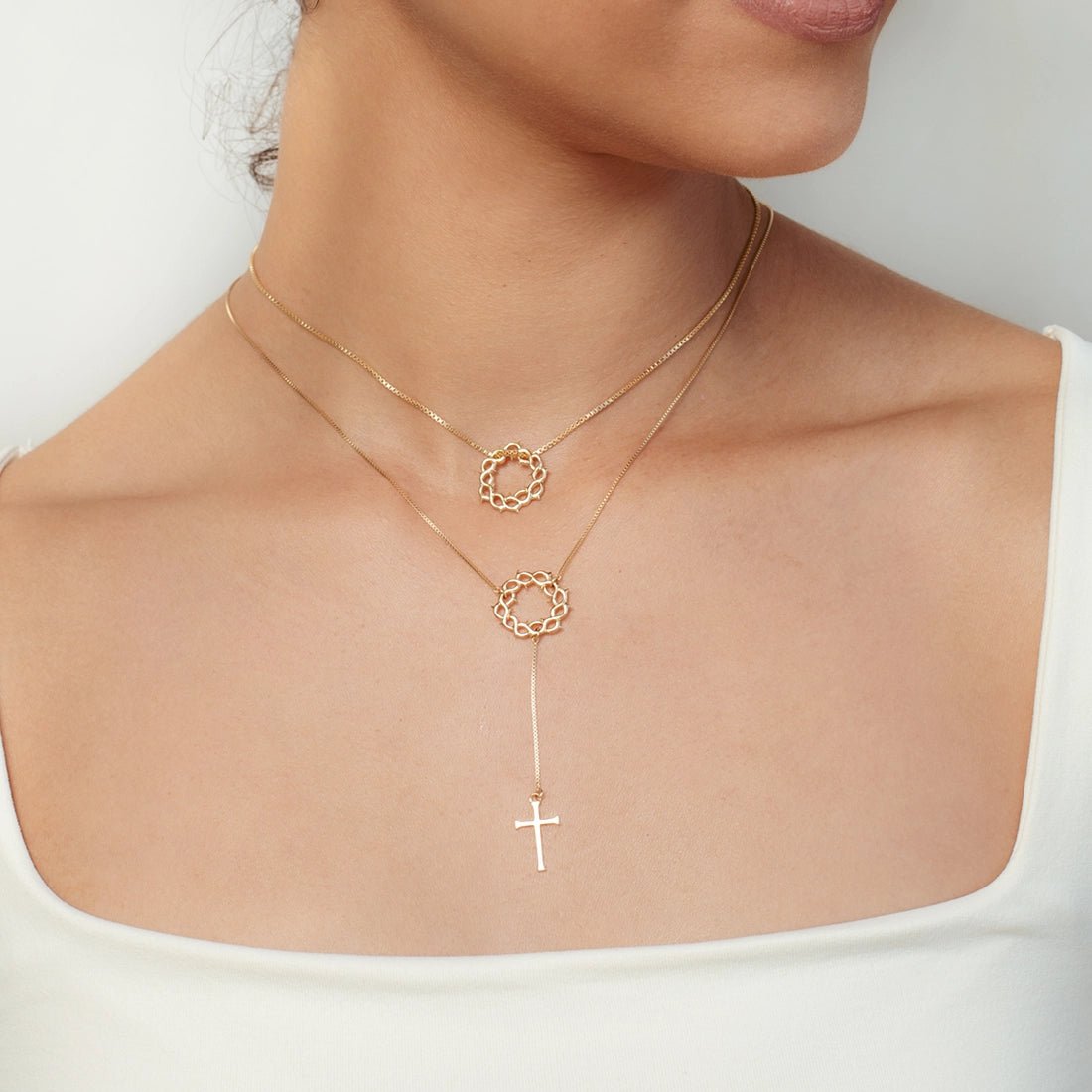 Rizen Crown of Thorns Y Necklace | Gold Vermeil - Juli's Wearable Art