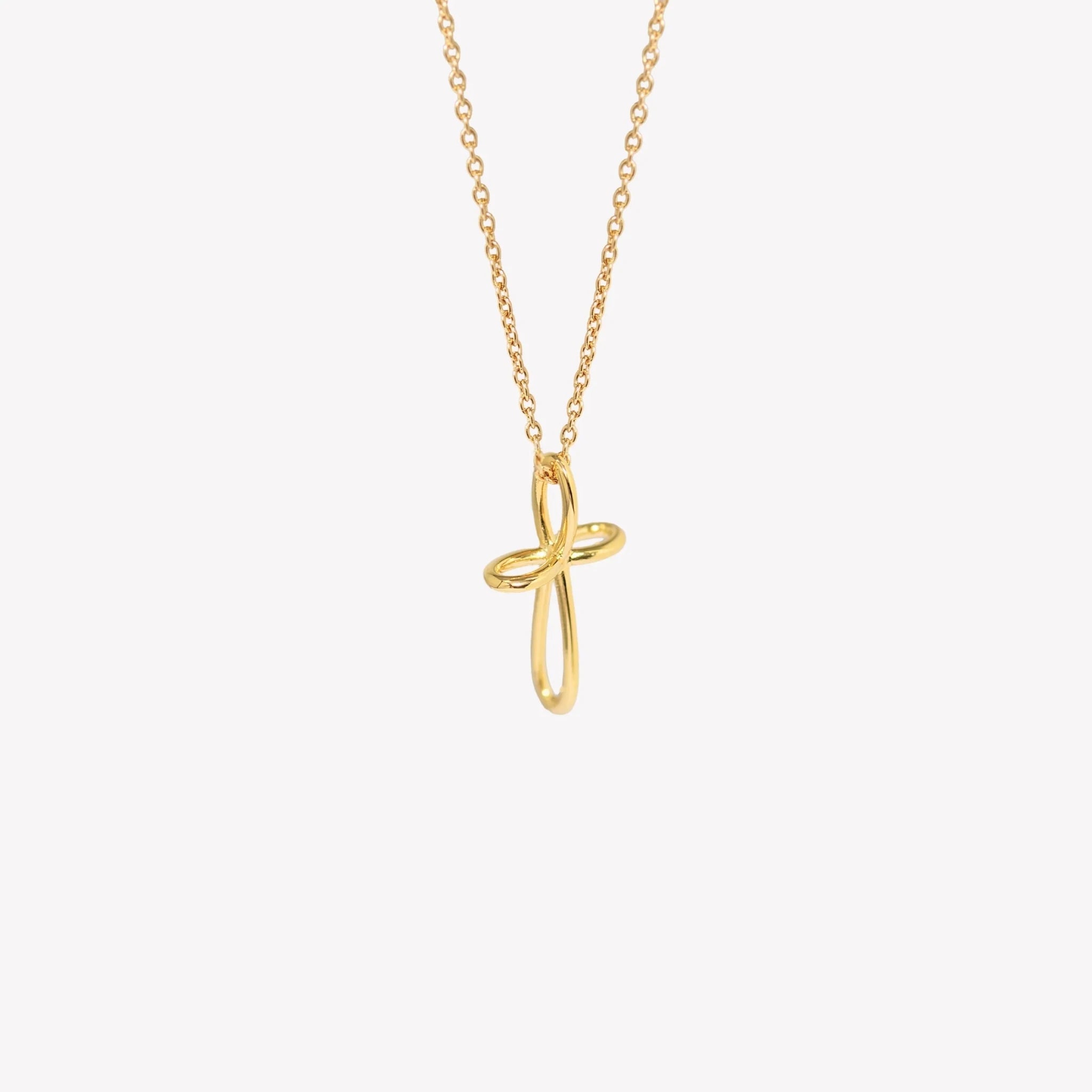 Rizen Infinite Hope Cross Necklace | Gold