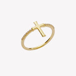 Rizen Luminous Cross Pave Ring | Gold Vermeil - Juli's Wearable Art