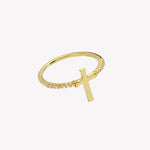 Rizen Luminous Cross Pave Ring | Gold Vermeil - Juli's Wearable Art