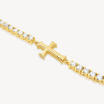 Rizen Luminous Cross Tennis Bracelet | Gold Vermeil - Juli's Wearable Art