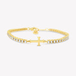 Rizen Luminous Cross Tennis Bracelet | Gold Vermeil - Juli's Wearable Art