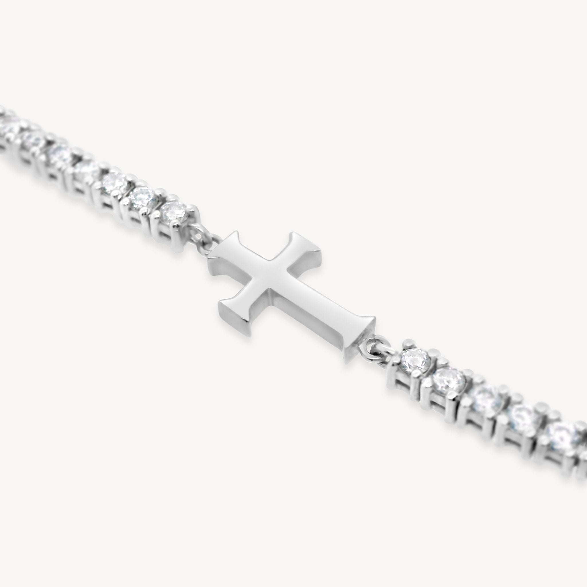 Rizen Luminous Cross Tennis Bracelet | Sterling Silver - Juli's Wearable Art