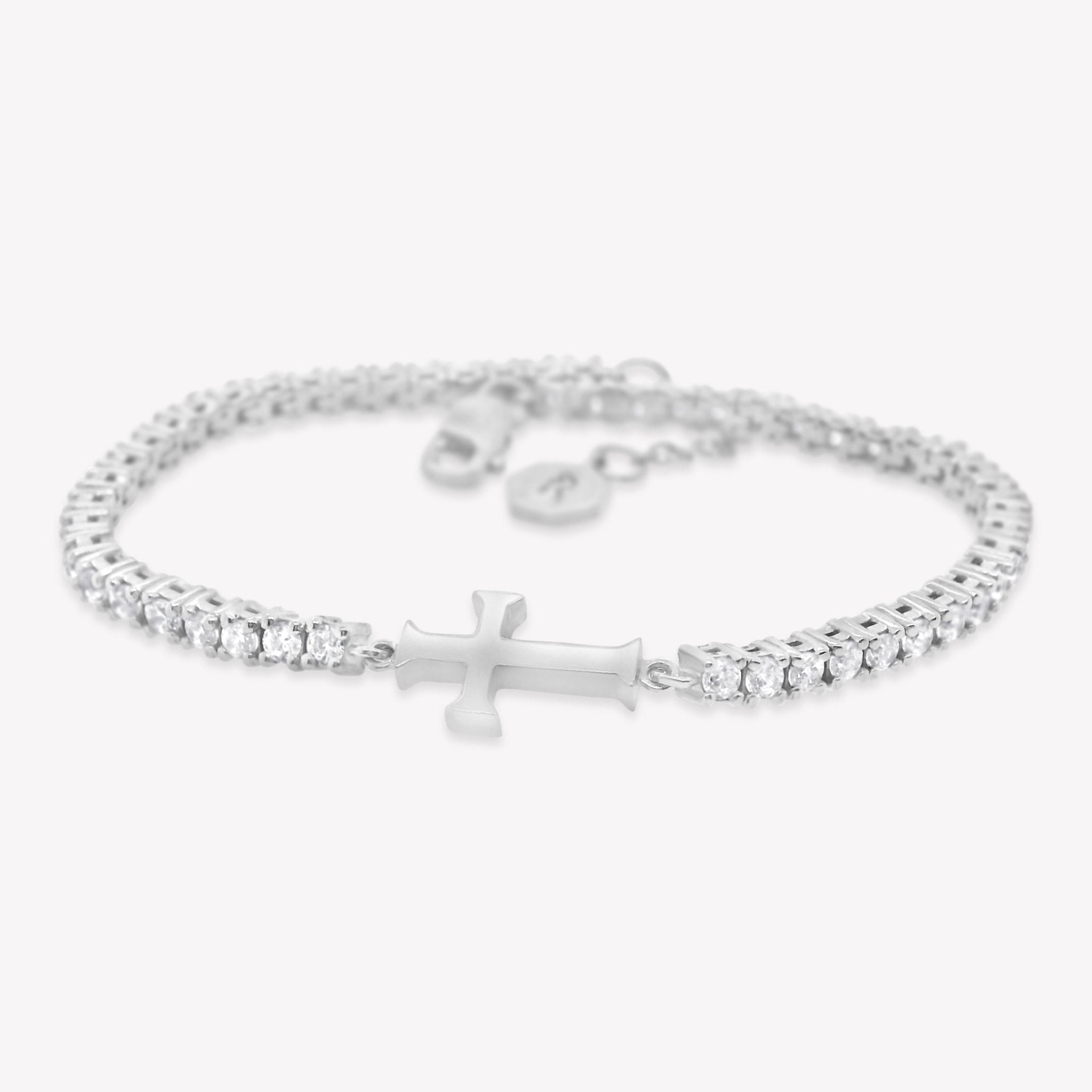 Rizen Luminous Cross Tennis Bracelet | Sterling Silver - Juli's Wearable Art