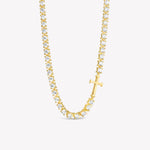 Rizen Luminous Cross Tennis Necklace | Gold Vermeil - Juli's Wearable Art