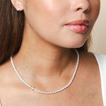 Rizen Luminous Cross Tennis Necklace | Sterling Silver - Juli's Wearable Art