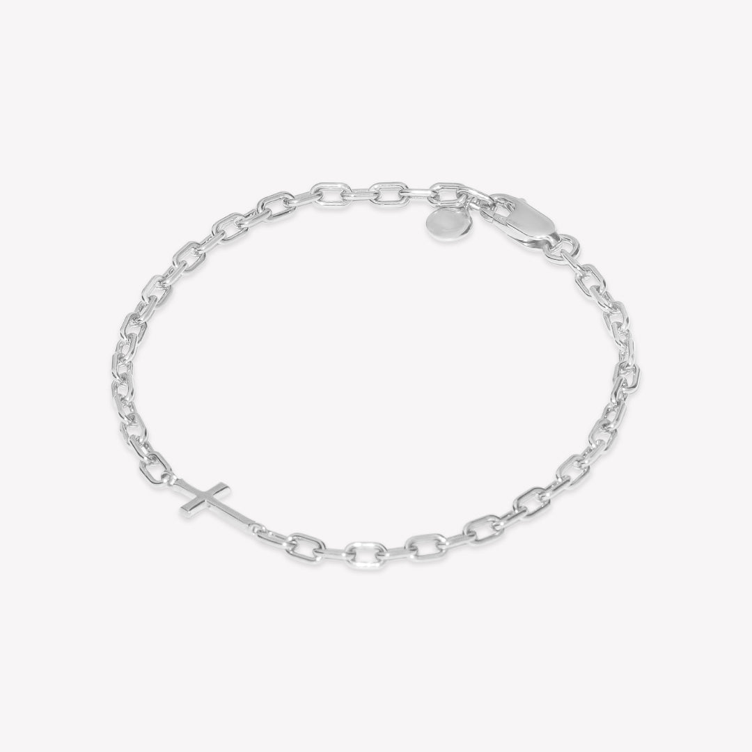 Rizen Mini Chain Breaker Cross Bracelet | Sterling Silver - Juli's Wearable Art