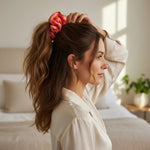 Ruffle Up Scrunchie | Sicily Stripes Pink - Juli's Wearable Art