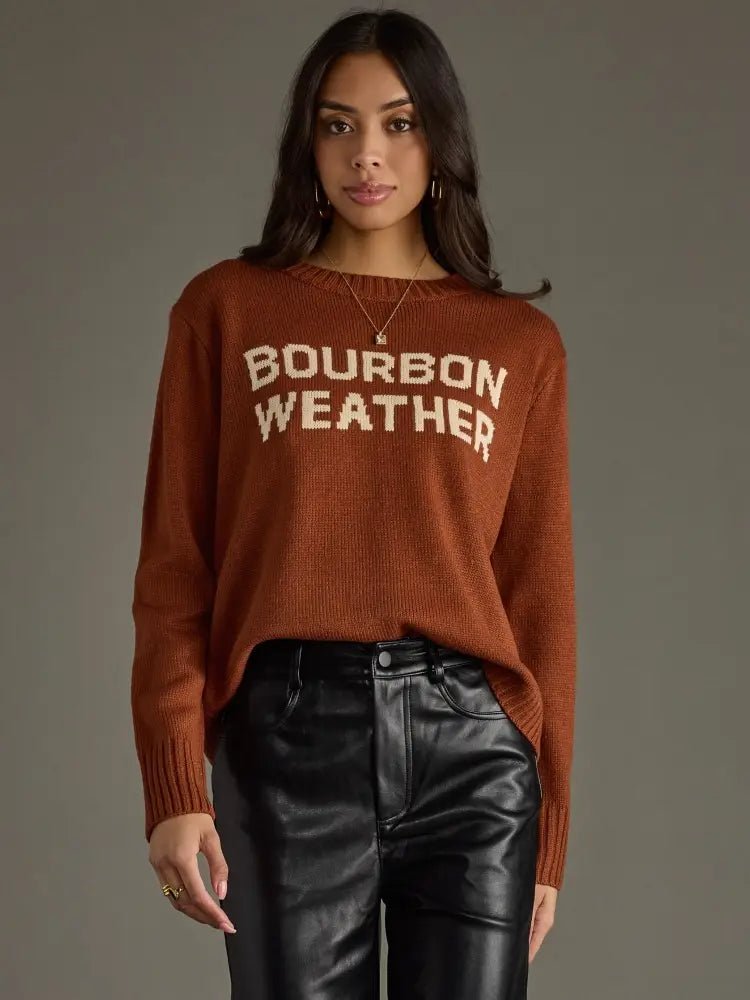 Rust Knit “Bourbon Weather” Sweater - Juli's Wearable Art
