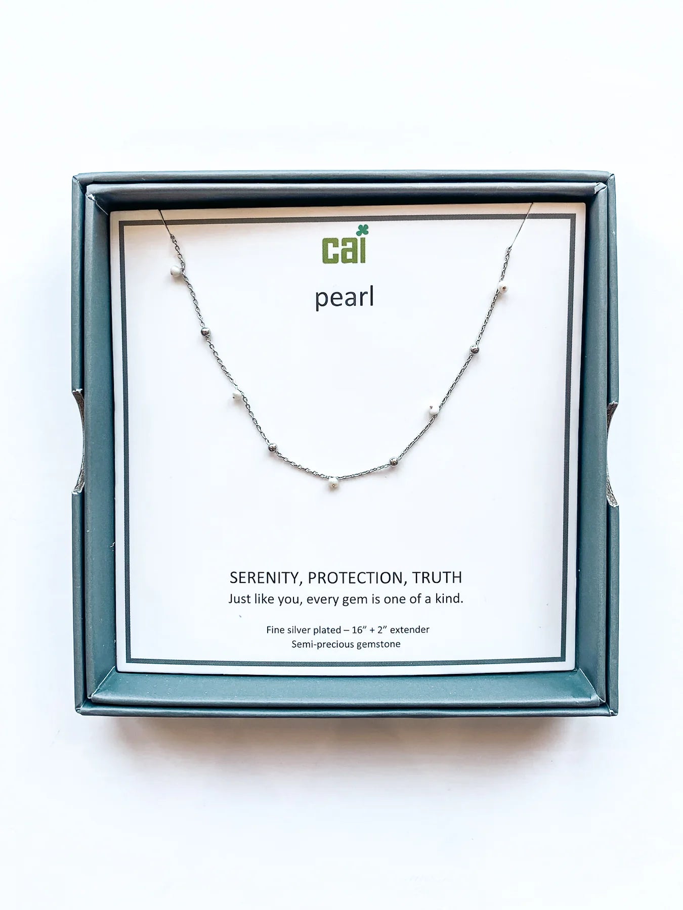 CAI Silver Satellite Gemstone Necklaces