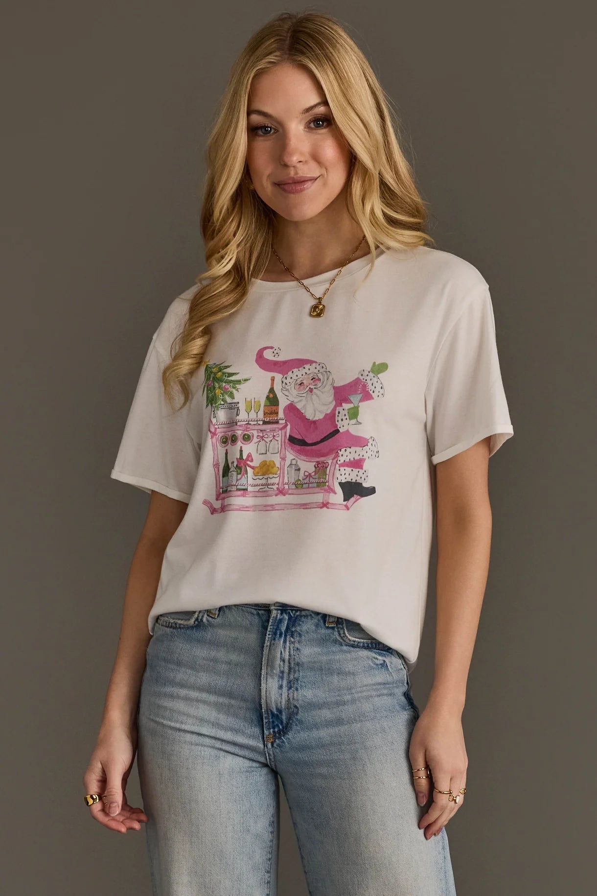Santa Bar Cart Tee - Juli's Wearable Art