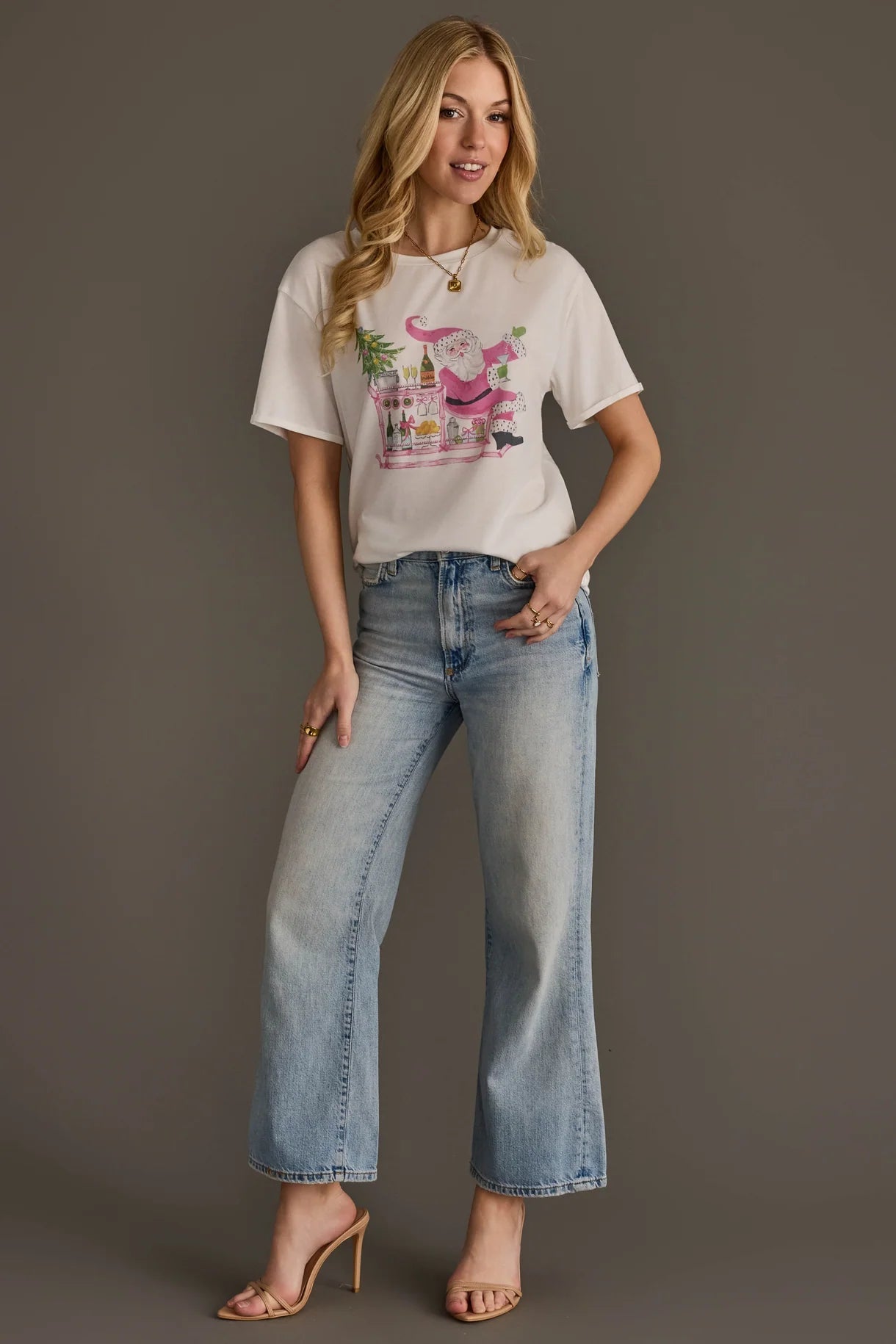 Santa Bar Cart Tee - Juli's Wearable Art