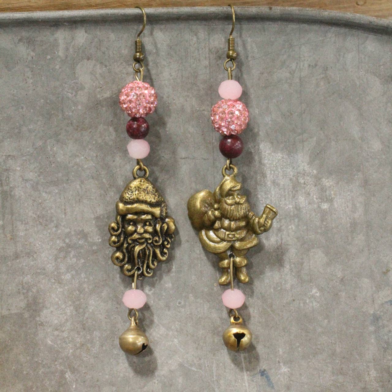 Santa's Blushing This Christmas Earrings - Juli's Wearable Art