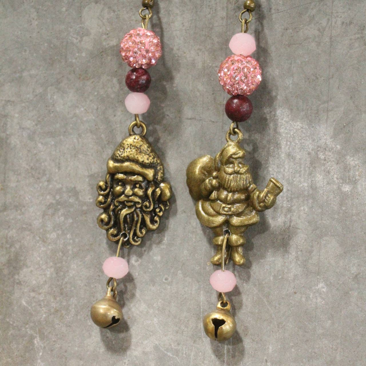 Santa's Blushing This Christmas Earrings - Juli's Wearable Art