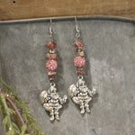 Santa's Hat Is Blushing Dangle Drop Earrings - Juli's Wearable Art