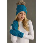 Sapphire Blue Cable Knit Mittens - Juli's Wearable Art