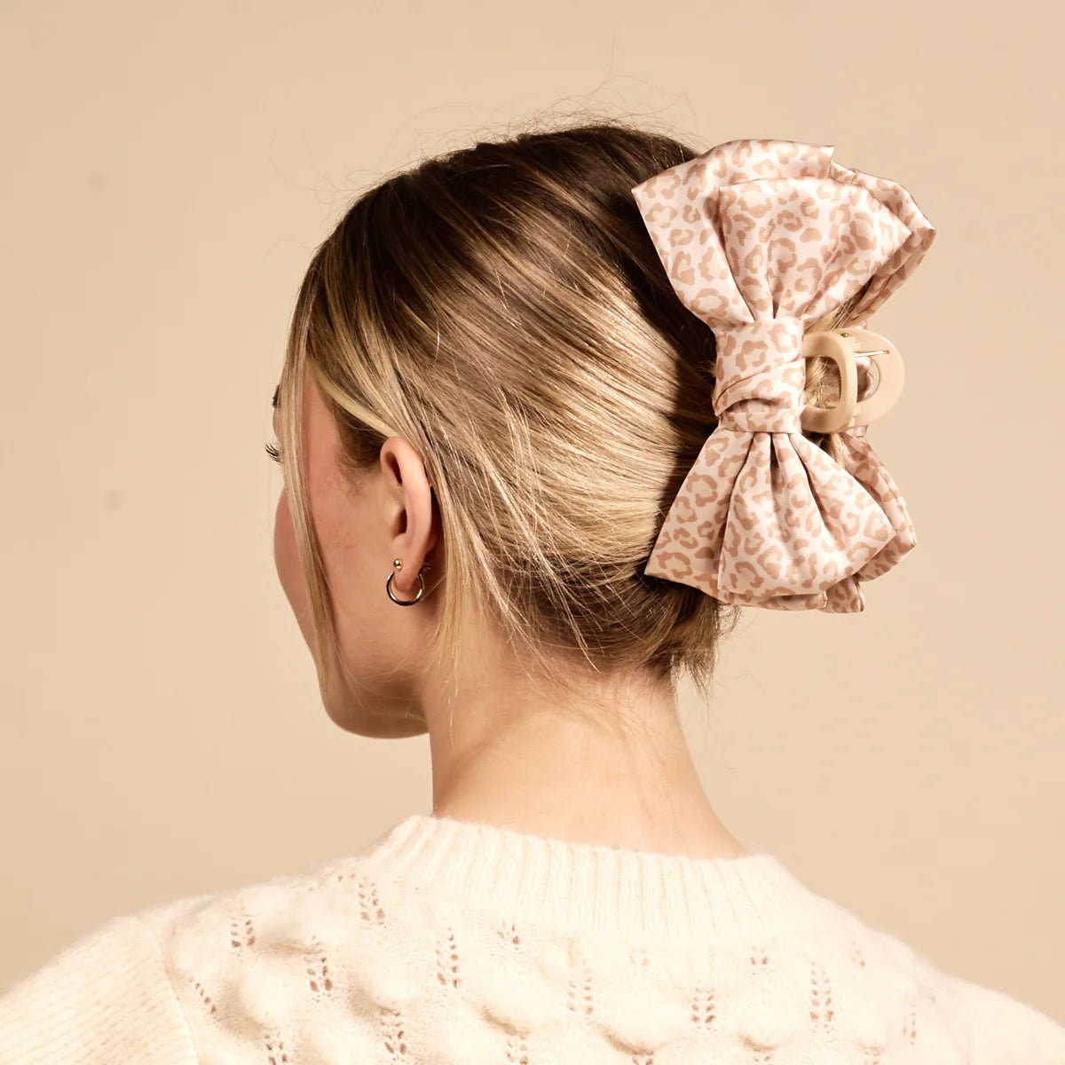 Satin Bow Claw Clip | Cheetah