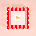 Scalloped Acrylic Frames - Peppermint Stripes - Juli's Wearable Art