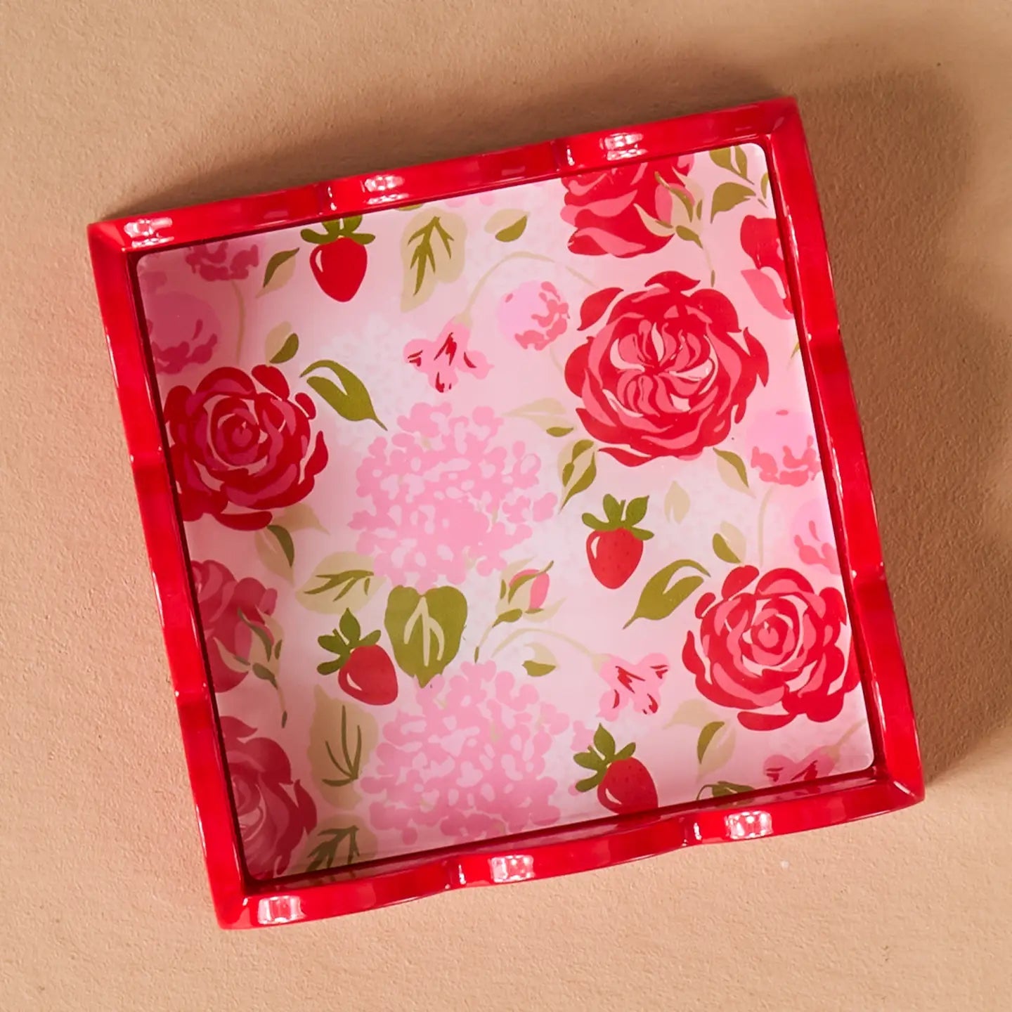 Scalloped Trinket Tray - Rose Garden - Juli's Wearable Art