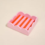 Scalloped Trinket Tray | Sicily Stripes Pink - Juli's Wearable Art