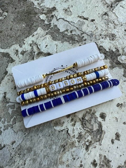 School Spirit Bracelets - Bison (Set of 5) - Juli's Wearable Art