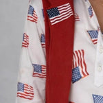 Sconset 3/4 Sleeve American Flag Dress | White - Juli's Wearable Art