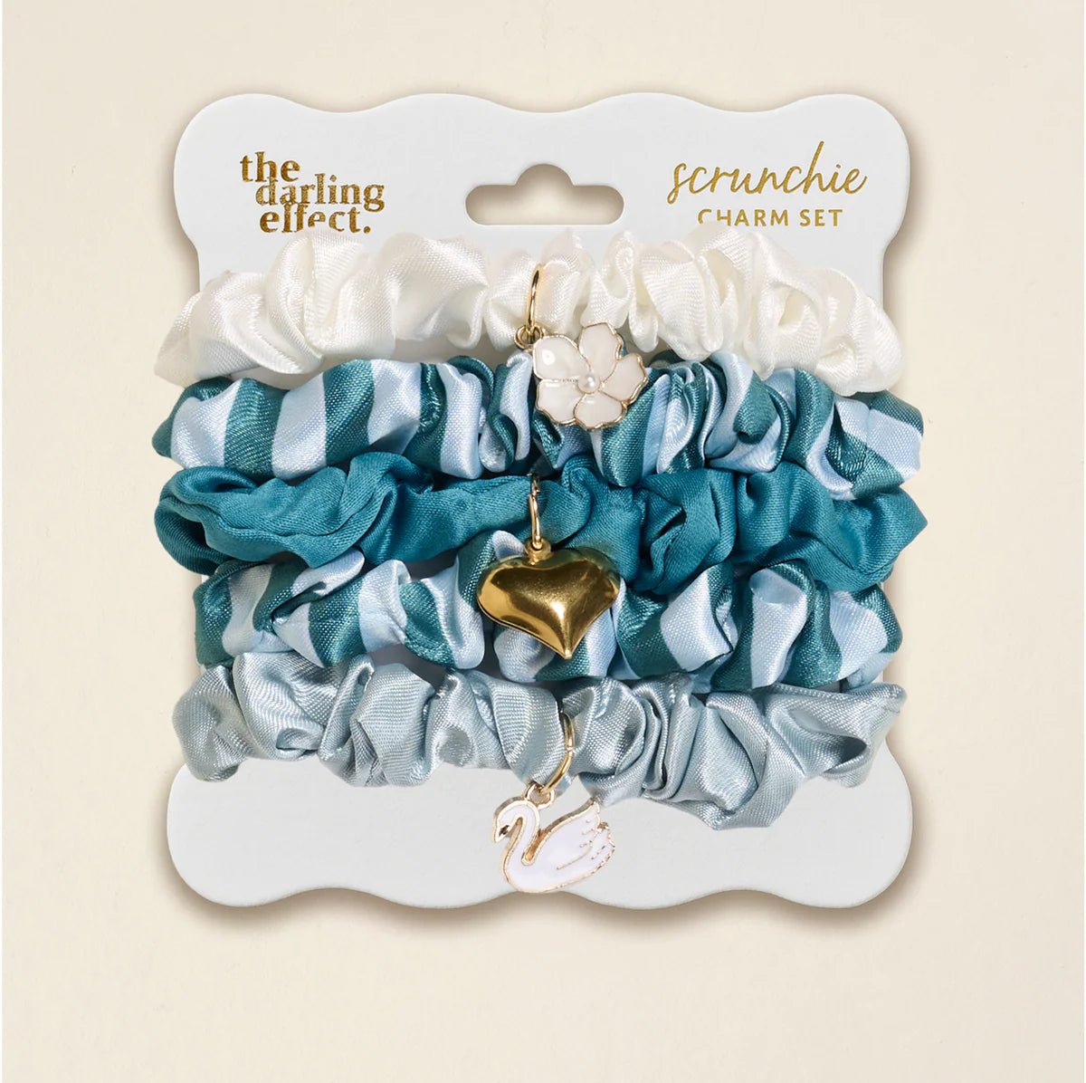 Scrunchie Charm Set | Sicily Stripes Teal - Juli's Wearable Art
