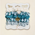 Scrunchie Charm Set | Sicily Stripes Teal - Juli's Wearable Art