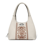Selene Embroidered Shoulder Bag | Shoe White - Juli's Wearable Art