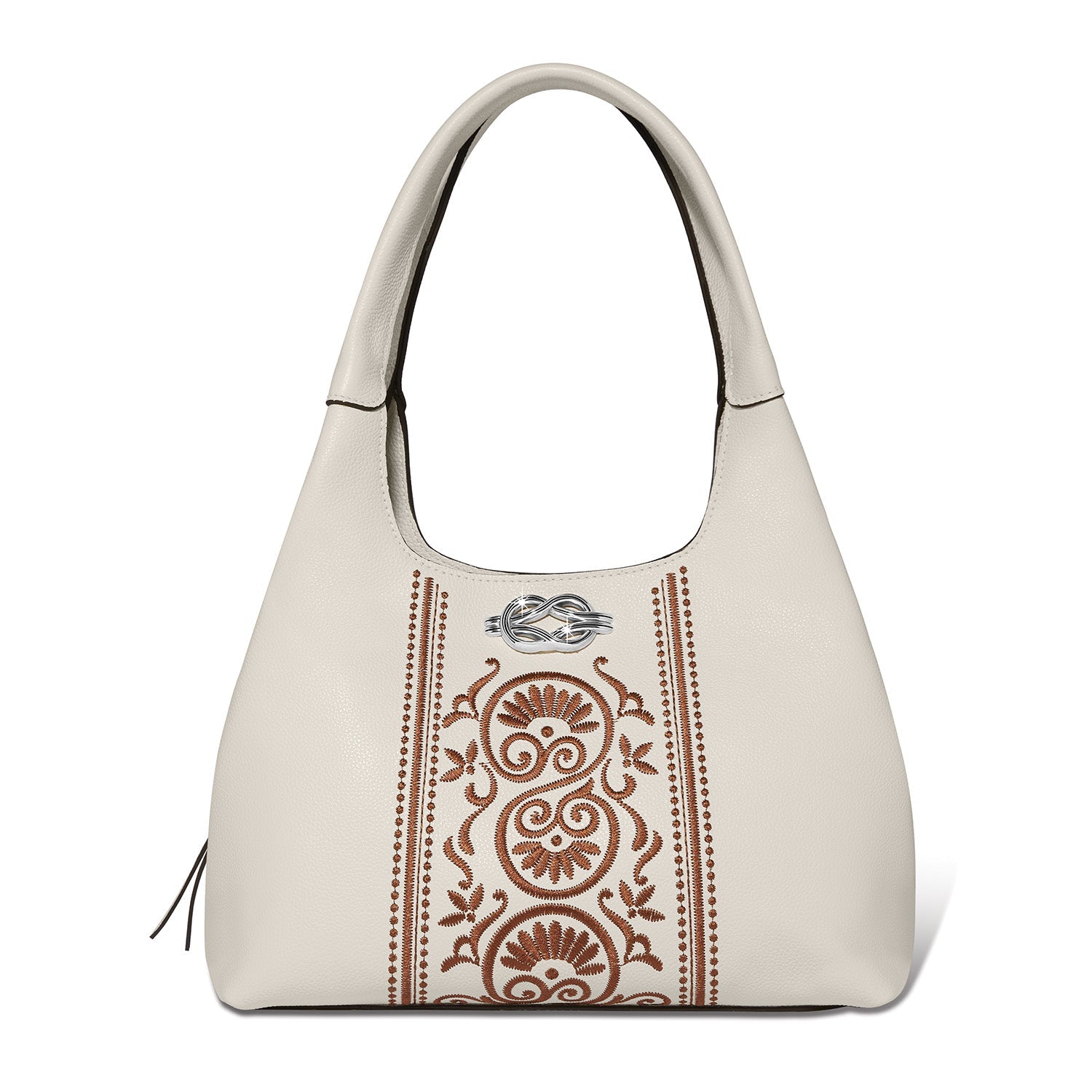 Selene Embroidered Shoulder Bag | Shoe White