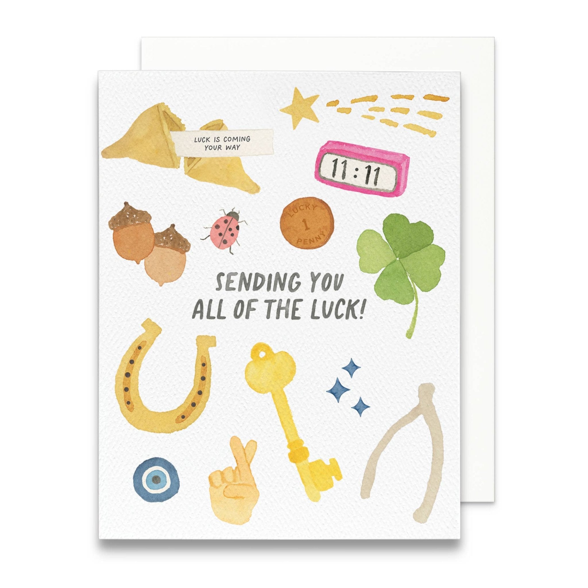 Sending You All of The Luck Greeting Card | Good Luck Card - Juli's Wearable Art