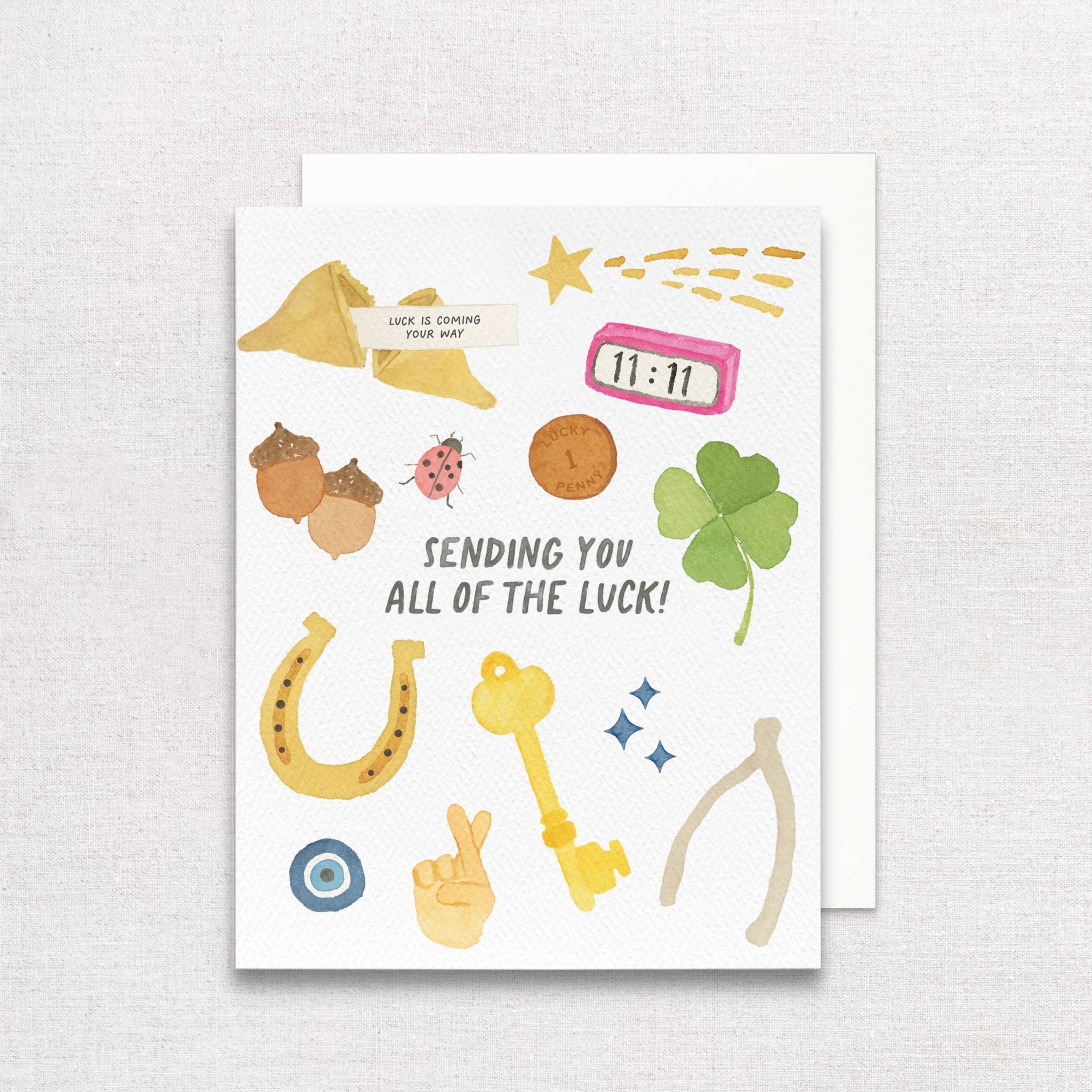 Sending You All of The Luck Greeting Card | Good Luck Card - Juli's Wearable Art