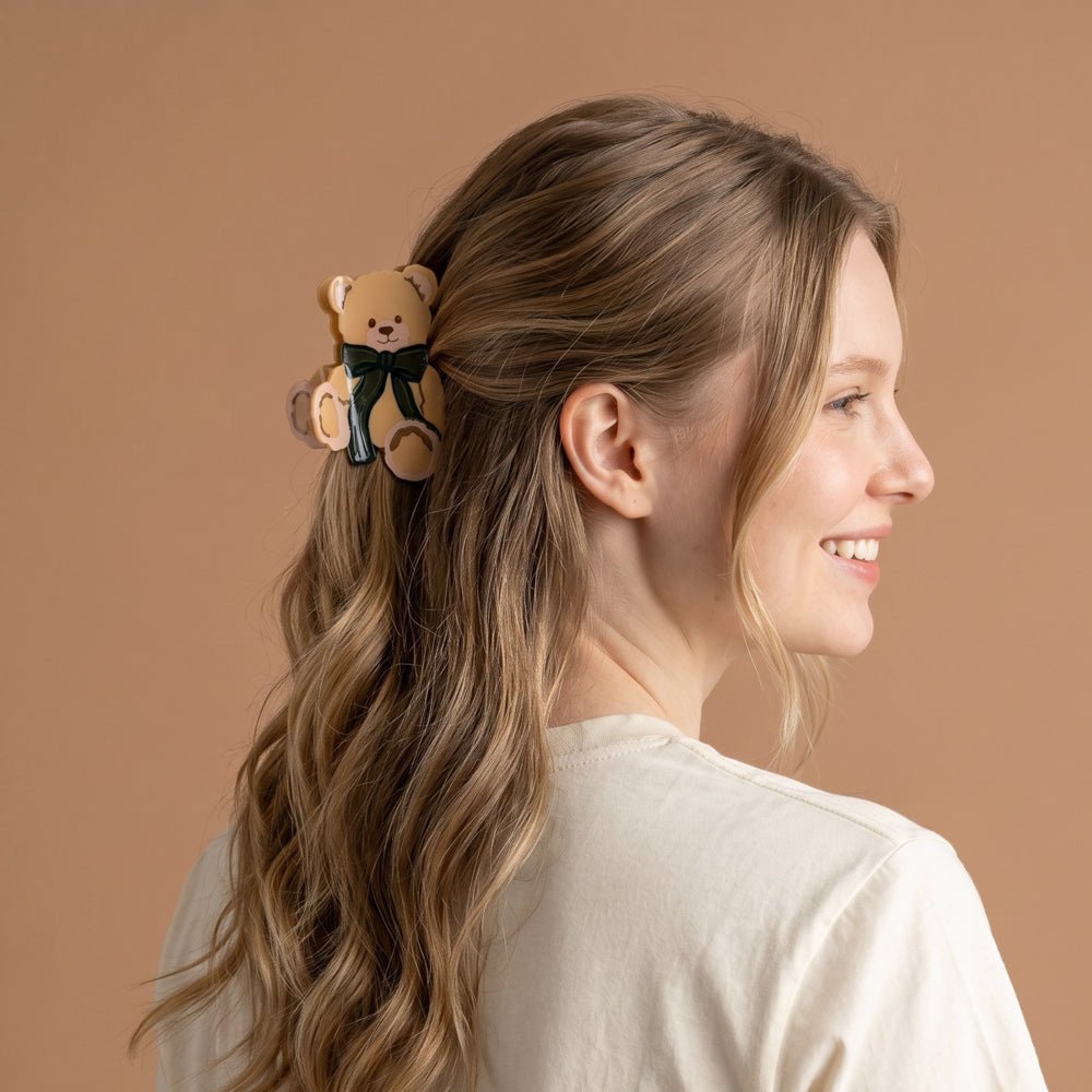 Shape Up Claw Clip | Teddy Bear Theo - Juli's Wearable Art
