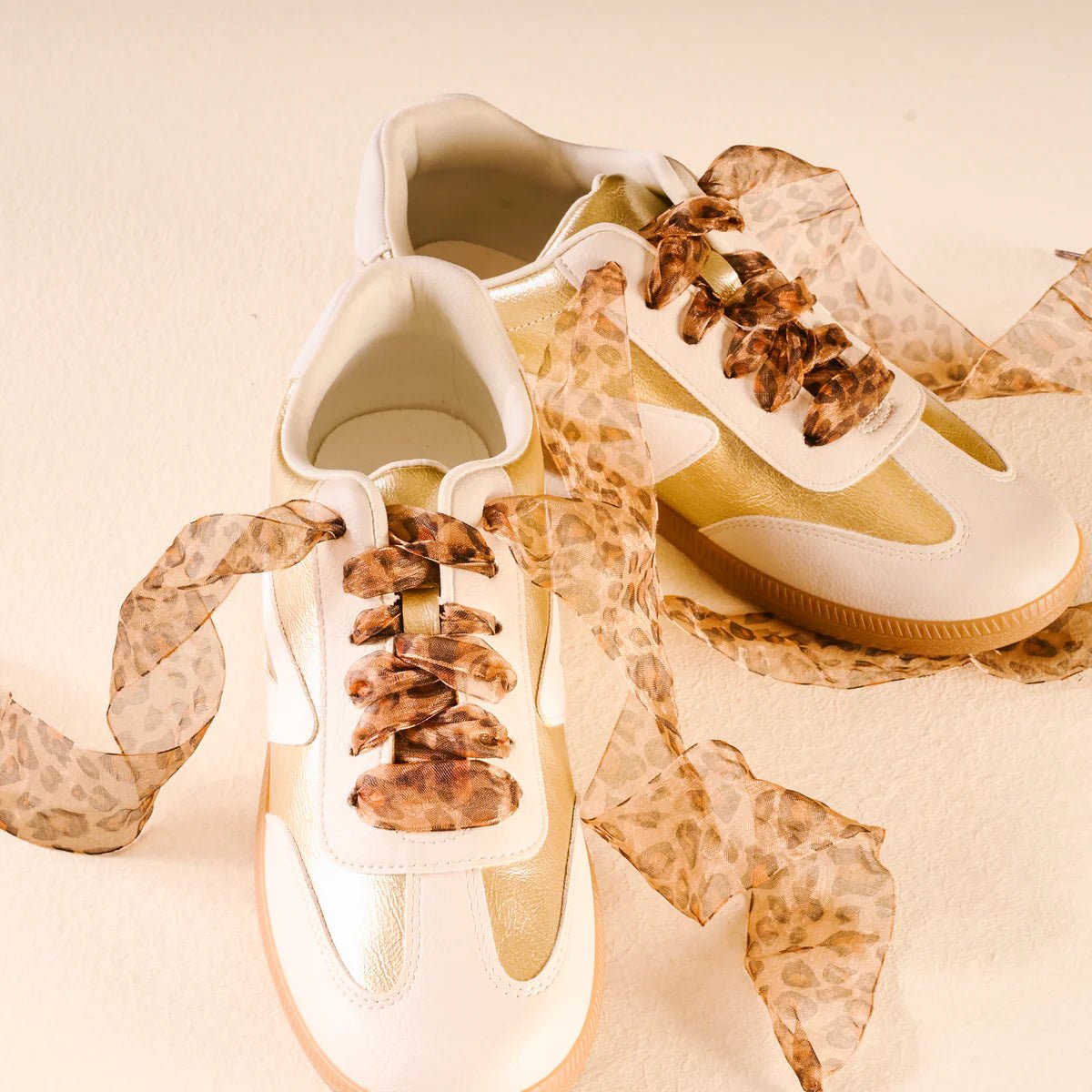 Sheer Cheetah Step It Up Shoelaces - Juli's Wearable Art
