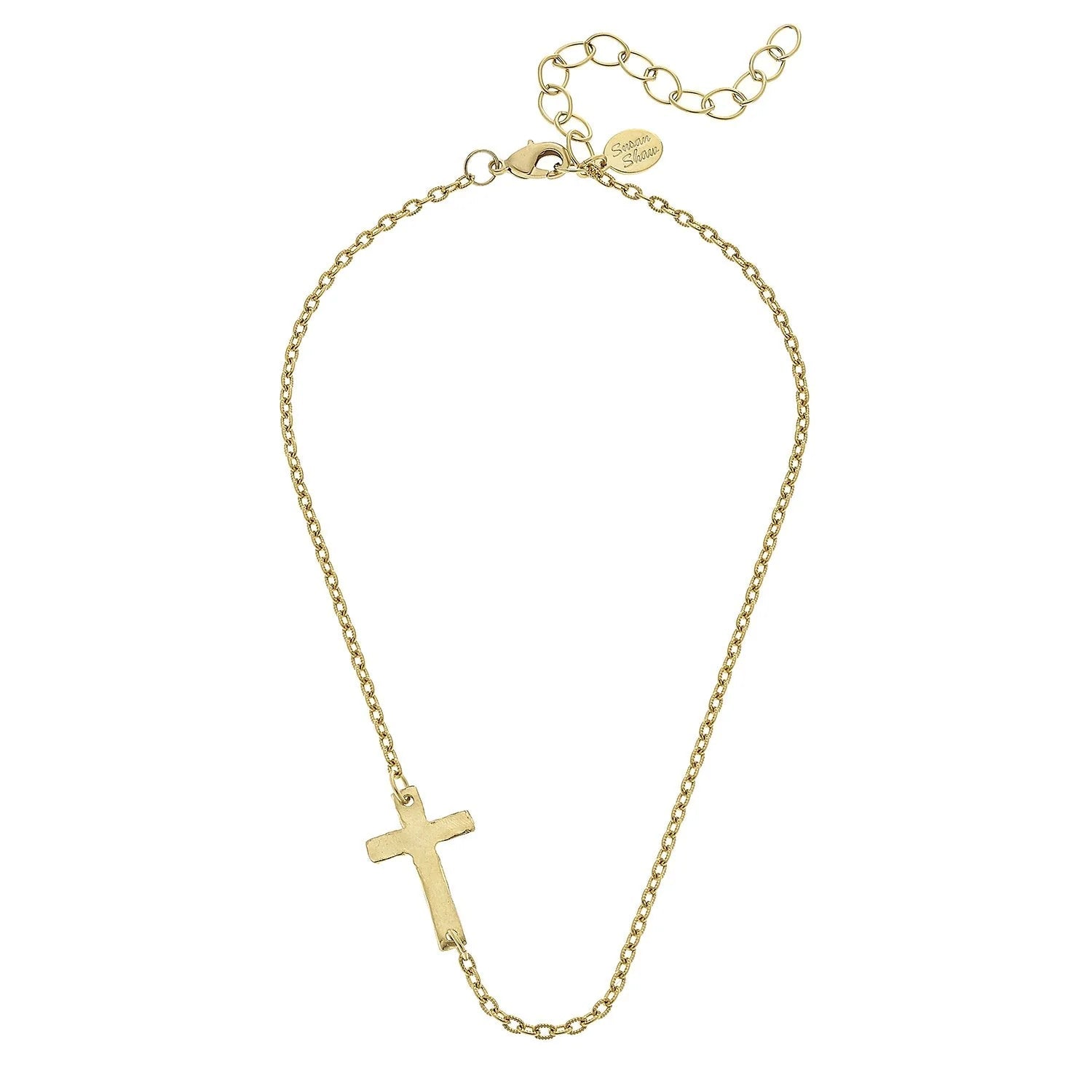 Side Cross Dainty Necklace+