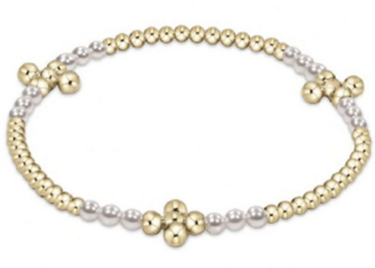 enewton Gold & Gemstone Signature Cross Bliss Pattern Bracelets