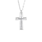 Silver Cross Necklace | Titus 3:4–5 Scripture Pendant - Juli's Wearable Art
