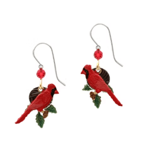 Silver Forest Captivating Cardinal Earrings - Juli's Wearable Art