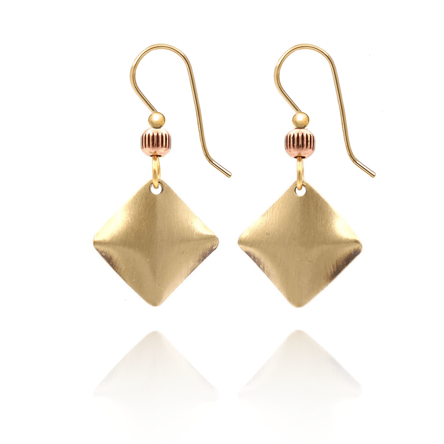 Silver Forest Creased Square Bead Earrings - Juli's Wearable Art