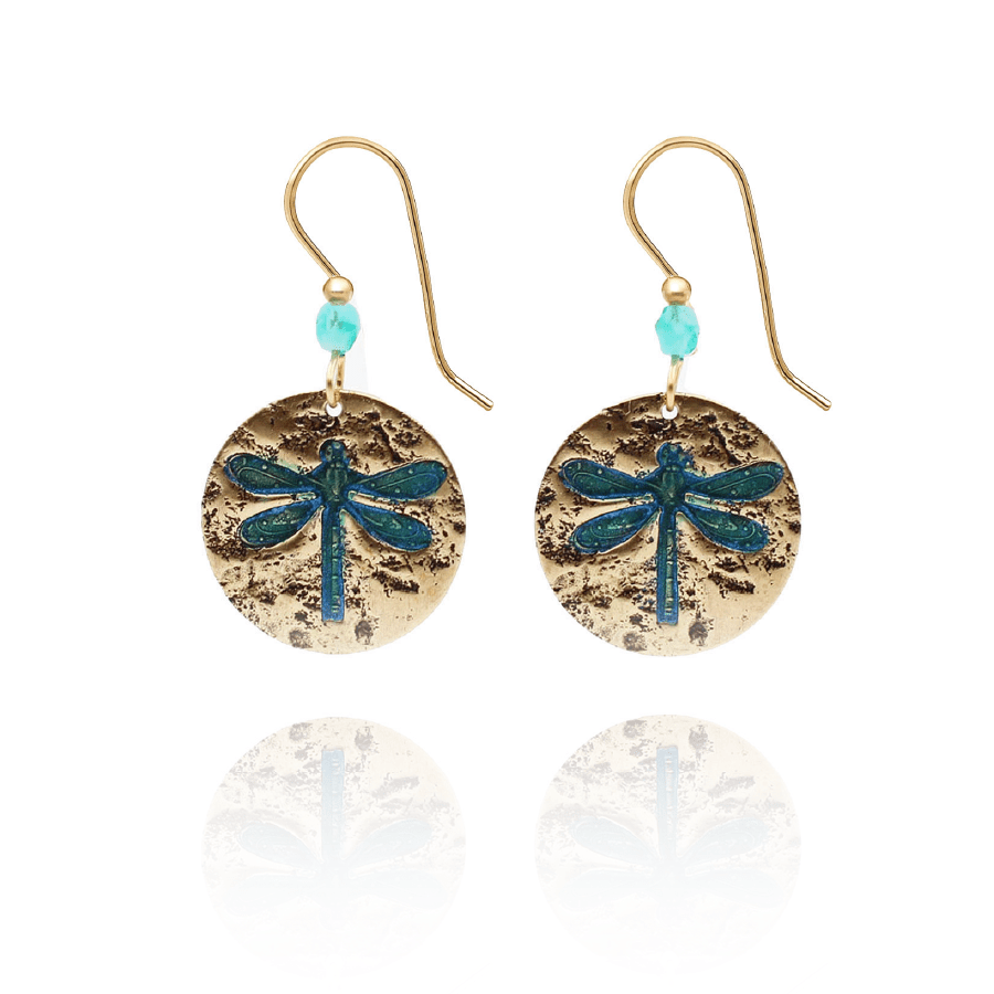 Silver Forest Dragonfly Dangle Earrings - Juli's Wearable Art