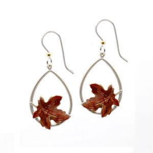 Silver Forest Graceful Open Leaf Tear Drop Earrings | Silver