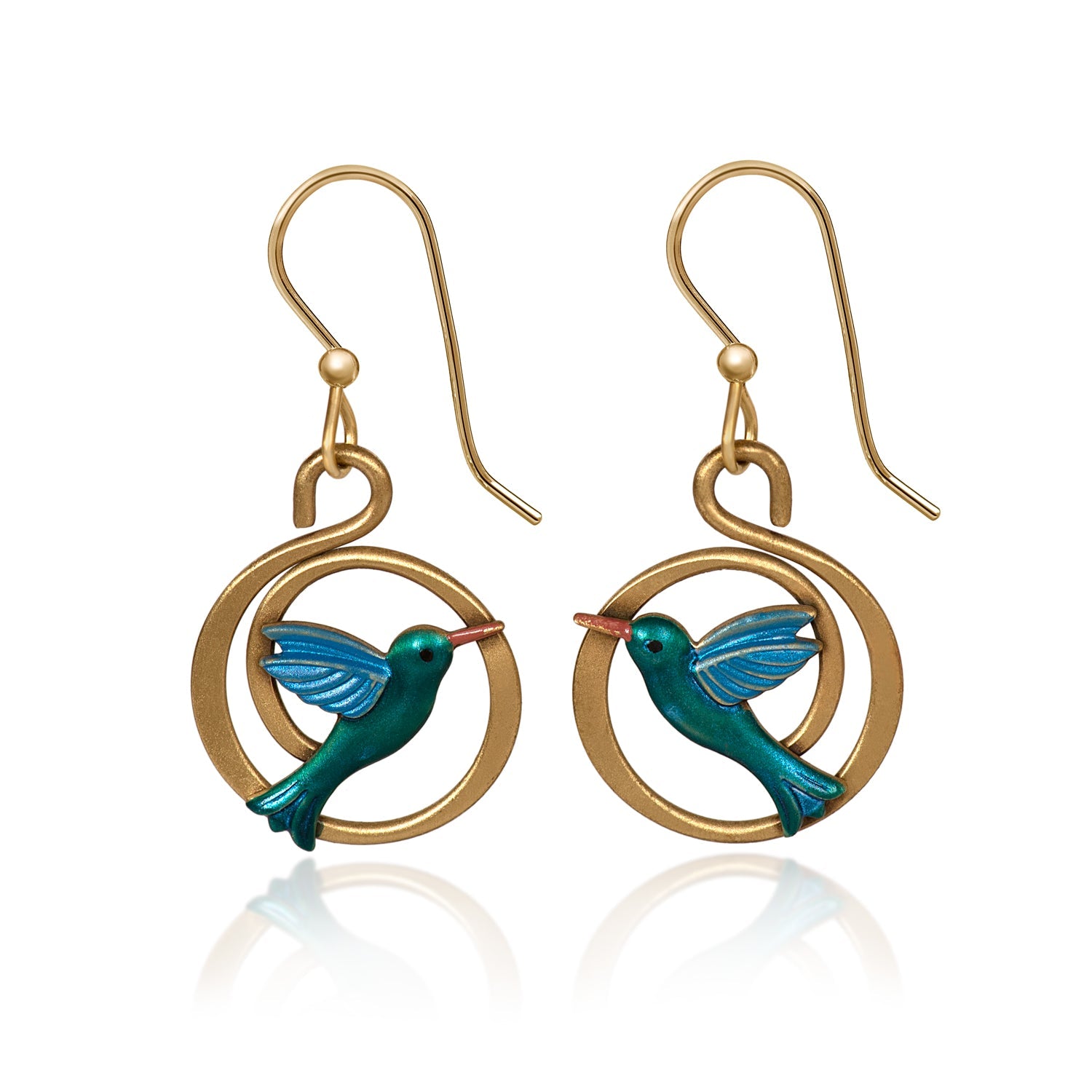 Silver Forest Hummingbird Earrings - Juli's Wearable Art