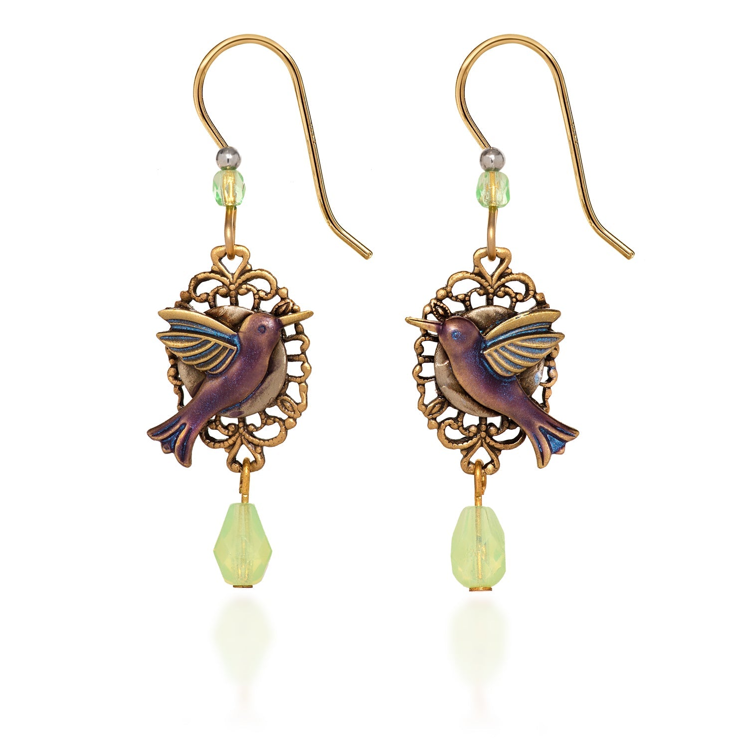 Silver Forest Hummingbird Earrings - Juli's Wearable Art