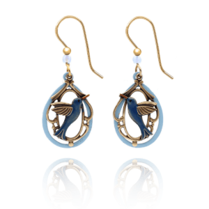 Silver Forest Hummingbird Earrings