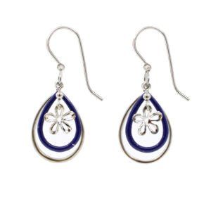 Silver Forest Nested Tear Drop with Flowers - Juli's Wearable Art