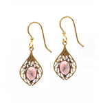 Silver Forest Open Teardrop Earrings | Rose Quartz - Juli's Wearable Art