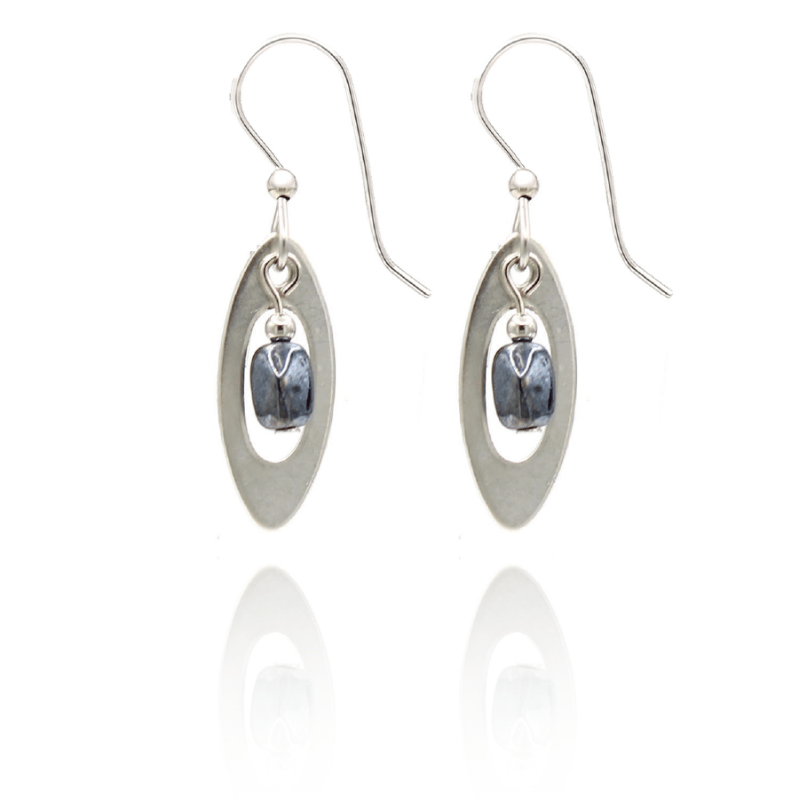 Silver Forest Oval Bead Earrings - Juli's Wearable Art