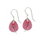 Silver Forest Pink with Etched Detail Earrings - Juli's Wearable Art