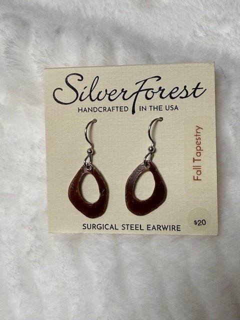 Silver Forest Shapes & Leaves Earrings - Juli's Wearable Art