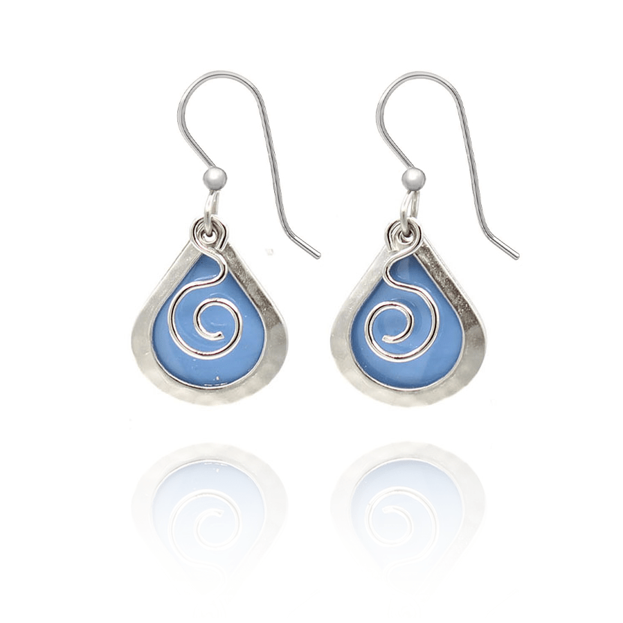 Silver Forest Silver & Blue Earrings - Juli's Wearable Art